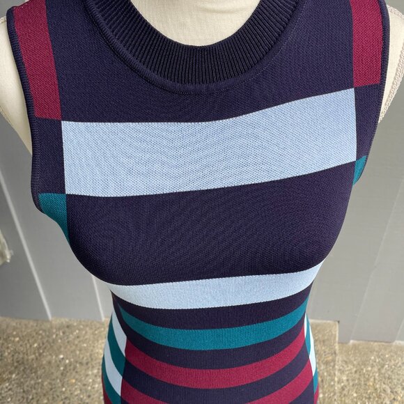 Stunning Vince Camuto Color Block Knit Sheath Dress - Picture 6 of 11